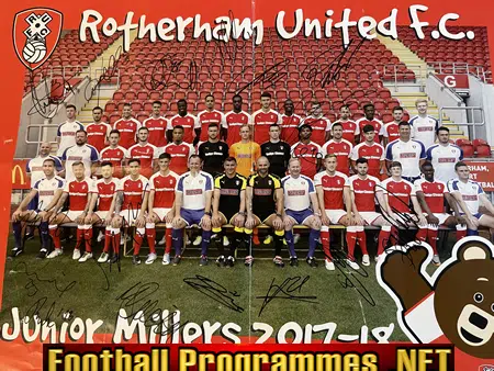 Rotherham United Football Club Signed Autographed Poster 2017