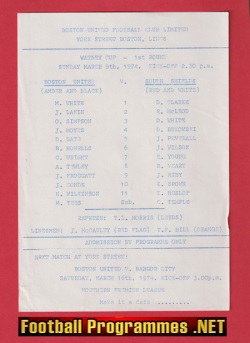 Boston United v South Shields 1974
