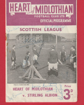 Heart Of Midlothian v Stirling Albion 1953 – Autographed SIGNED