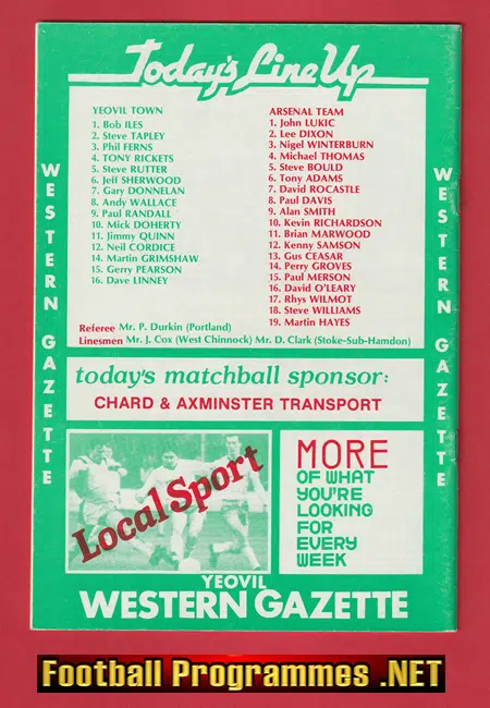 Alan Skirton Testimonial Benefit Yeovil Town 1988 Autographed