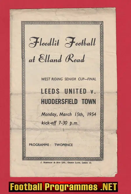 Leeds United v Huddersfield Town 1954 – West Riding Cup Final
