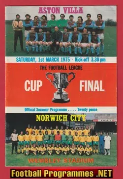 Norwich City v Aston Villa 1975 - League Cup Final Wembley