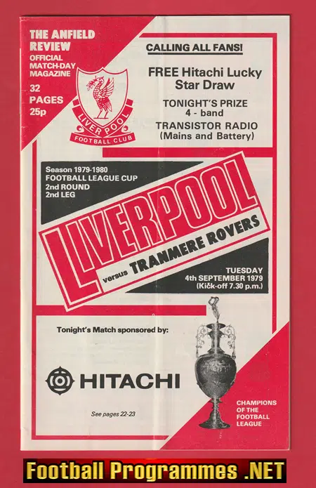 Liverpool v Tranmere Rovers 1979 – League Cup 2nd Leg