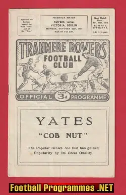 Tranmere Rovers v Victoria Berlin 1959 - Friendly Match Germany