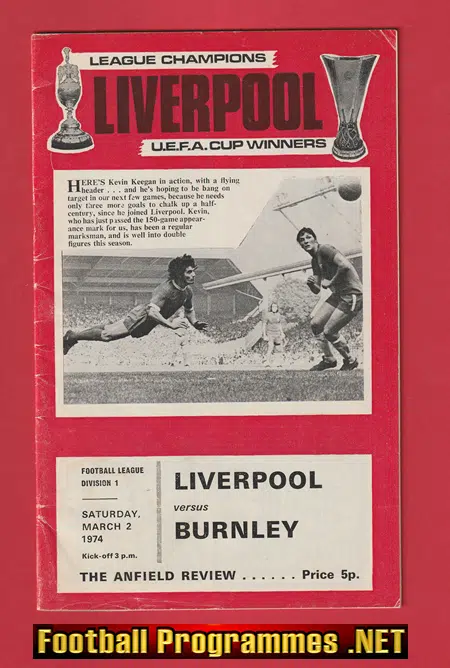 Liverpool v Burnley 1974