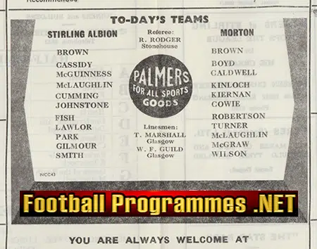 Stirling Albion v Morton 1962