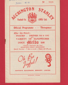 Accrington Stanley v York City 1953