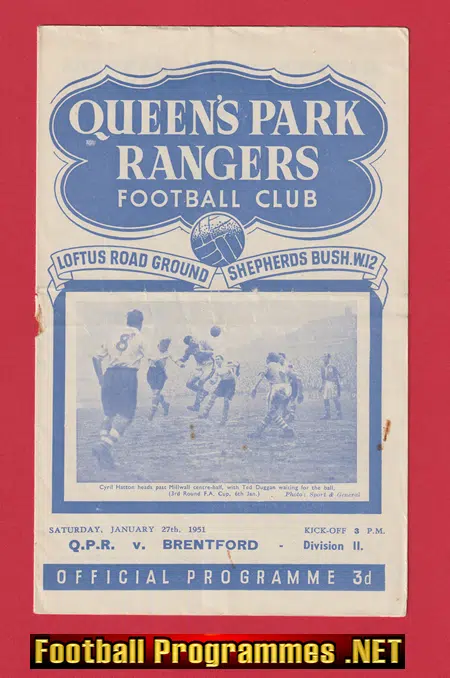 Queens Park Rangers v Brentford 1951 – QPR