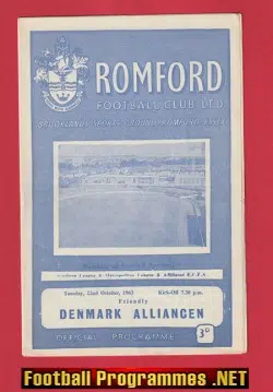 Romford v Denmark Alliance 1963 – Friendly Match