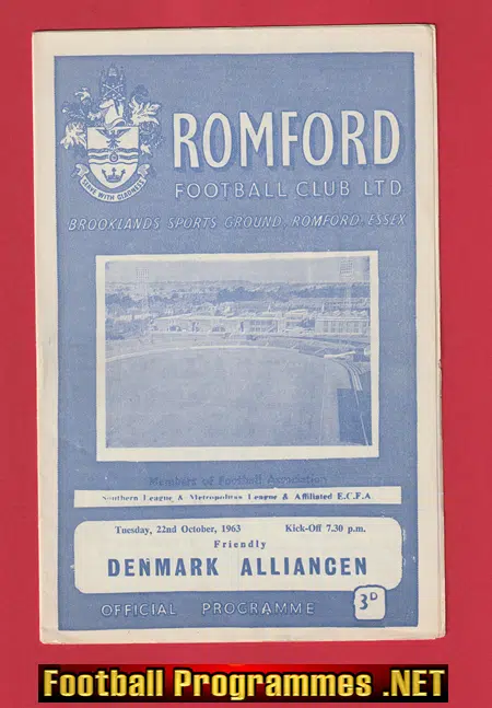Romford v Denmark Alliance 1963 – Friendly Match