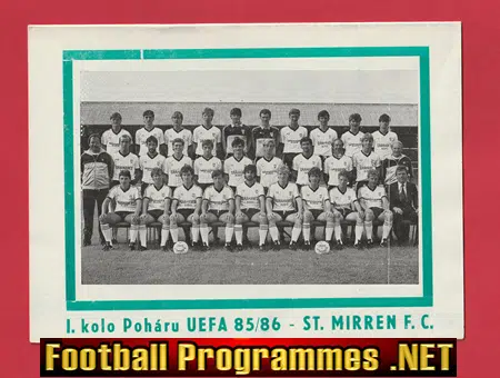 SK Slavia Prague v St Mirren 1985 - Czech Republic Friendly