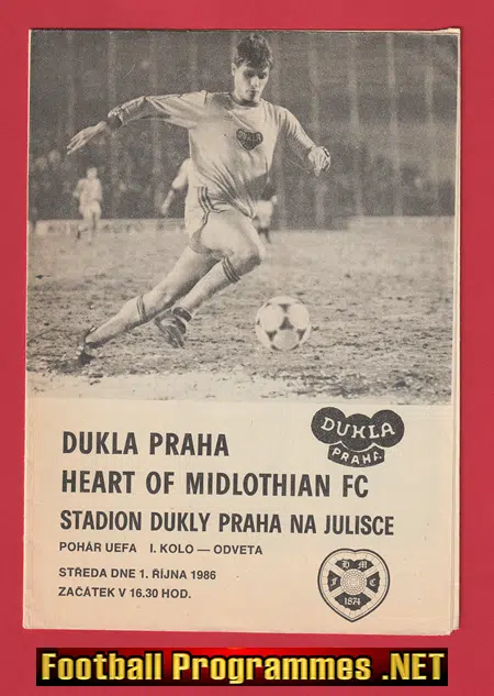 Dukla Prague v Heart of Midlothian 1986 - Hearts Czech Fairs Cup