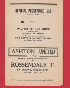 Ashton United v Rossendale United 1954 – Lancashire Lge