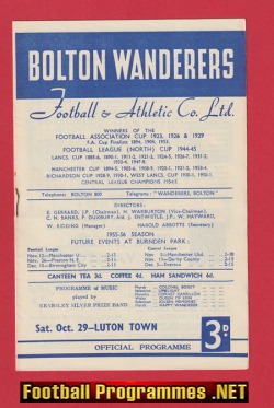 Bolton Wanderers v Luton Town 1955