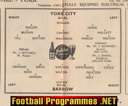 York City v Barrow 1957
