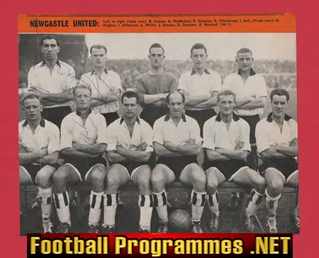 Newcastle United Football Club Multi Autographed SIGNED 1950s