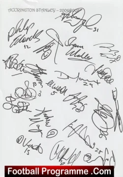 Accrington Stanley Football Club Multi Signed Autograph 2006/07 - football programme