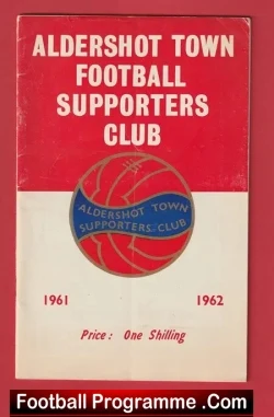 Aldershot Football Club Official Handbook 1961 - 1962 - football memorabilia