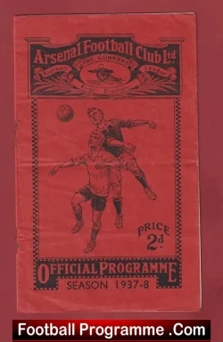 Arsenal v Derby County 1938 - 1930s Programme - football programme