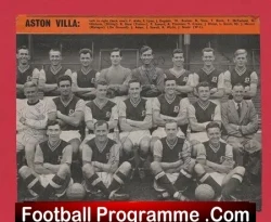 Aston Villa Football Club Multi Autographed SIGNED 1950s