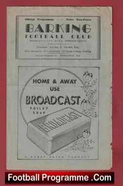 Barking v Wood Green 1940s ? – Friendly Match