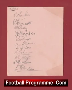 Barnet Football Club Genuine Signed Autographed 1950's - football programme