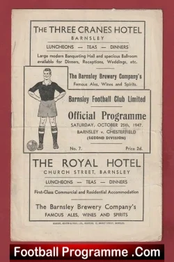 Barnsley v Chesterfield 1947 – 1940s Programme