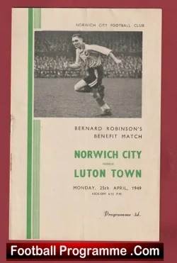 Bernard Robinson Testimonial Benefit Match Norwich City 1949