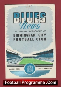 Birmingham City v Manchester United 1955 - Man Utd - football programme