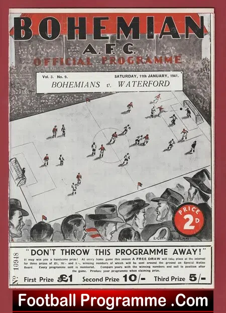 Bohemian v Waterford 1941 - War Time Issue Ireland