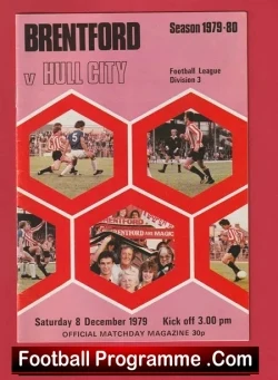 Brentford v Hull City 1979 - Multi Autographed SIGNED - football programme