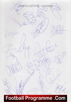 Bristol Rovers Football Club Multi Signed Autograph 2005/06 - football programme