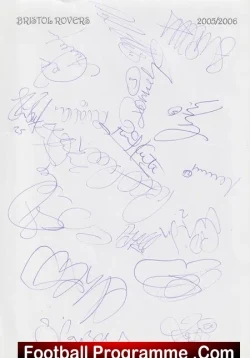 Bristol Rovers Football Club Multi Signed Autograph 2005 2006 - football programme