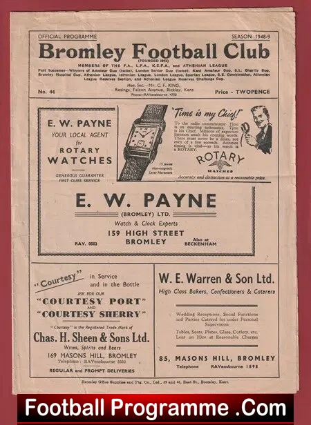 Bromley v Finchley 1948