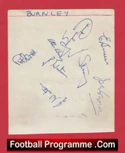 Burnley Chesterfield Football Club Multi Autographed SIGNED 1952 - football programme