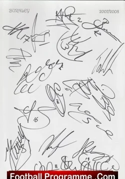 Burnley Football Club Multi Signed Autograph 2007/08 - football programme