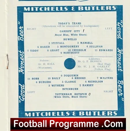 Cardiff City v Tottenham 1953