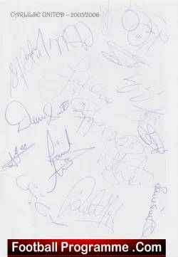 Carlisle United Football Club Multi Signed Autograph 2005/06 - football programme