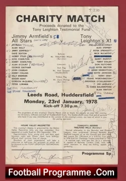 Charity Match Tony Leighton Benefit Multi Autographed SIGNED