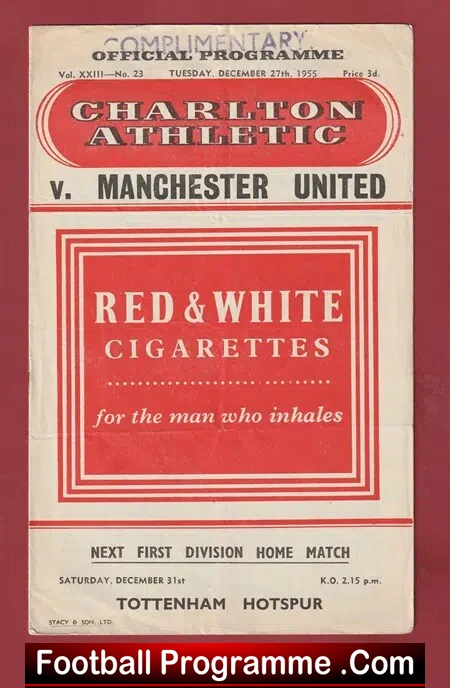 Charlton Athletic v Manchester United 1955 - Man Utd