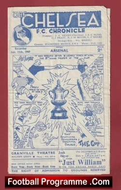 Chelsea v Arsenal 1947 - 1940's - football programme