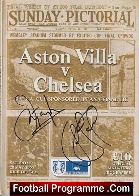 Chelsea v Aston Villa 2000 – FA Cup Final at Wembley SIGNED
