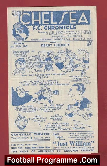 Chelsea v Derby County 1947 – 1940’s