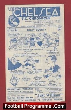 Chelsea v Derby County 1947 - 1940's - football programme