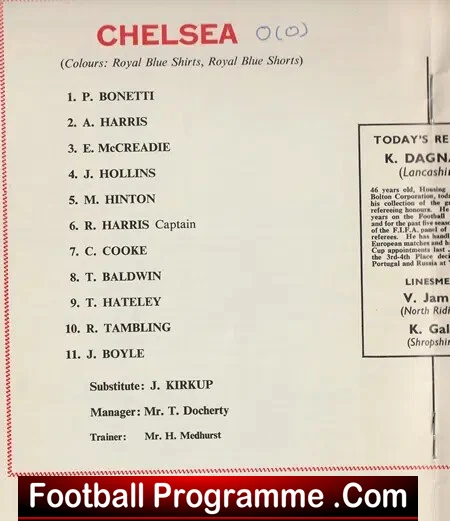 Chelsea v Tottenham 1967 – FA Cup Final Wembley
