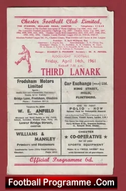 Chester City v Third Lanark 1961 – Scottish Team Scotland