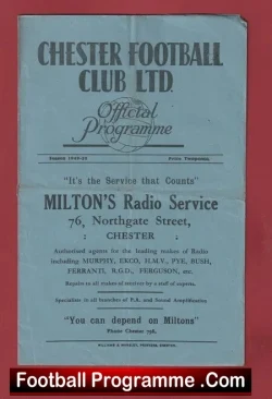 Chester v Doncaster Rovers 1949