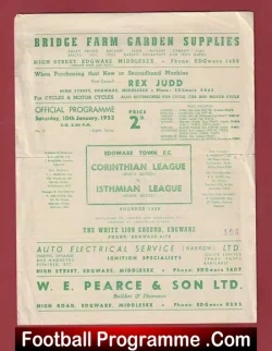 Corinthian League v Isthmian League 1953 – Edgeware Town