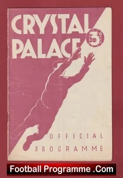 Crystal Palace v Reading 1952 - football programme