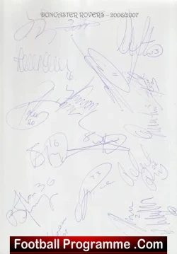 Doncaster Rovers Football Club Multi Signed Autograph 2006/07 - football programme